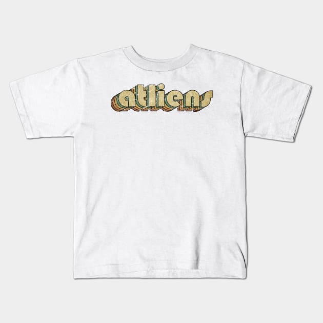 Atliens // Vintage Rainbow Typography Style // 70s Kids T-Shirt by JULIAN AKBAR PROJECT